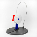 Жерлица Три кита с прямой стойкой, Синяя, Белая/Серая катушка