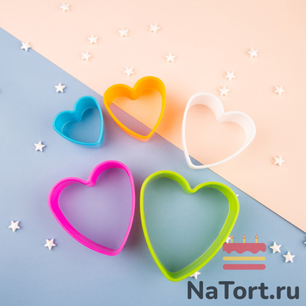 Набор форм для печенья «Сердце», 5 шт