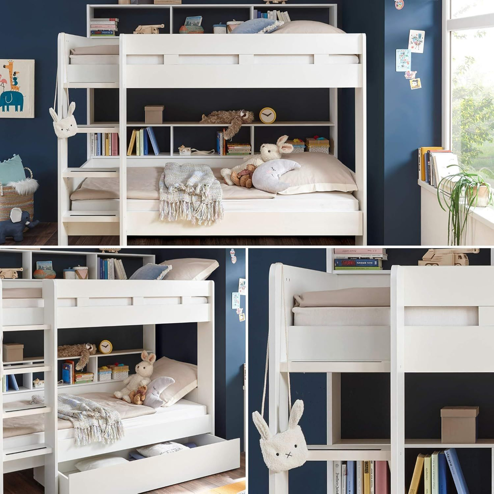 Кровать двухъярусная Гаус 90х200 с ящиком, белый