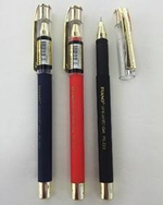 Ручка гелевая Piano, 0,5мм, черная, с грипом, корпус soft, с золотыми вставками