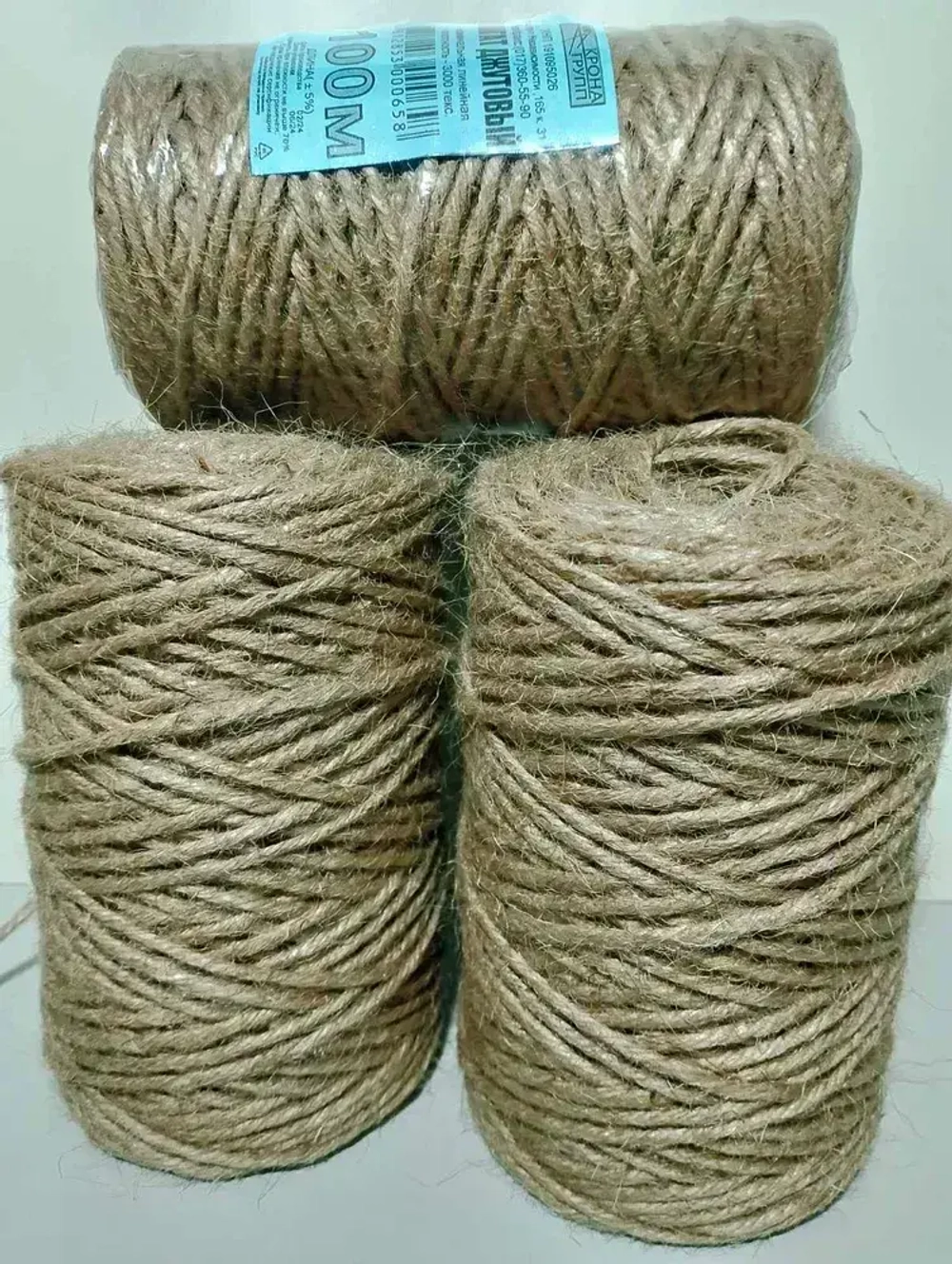 КронаГрупп Шпагат крепежный 100 м, 3.5 мм, 25 кгс, Джут