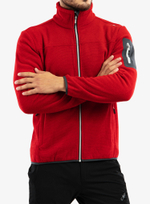 Толстовка флисовая CMP Men's jacquard Knit-Tech fleece with rhombus motif, артикул 38H2237, цвет FERRARI (C580)