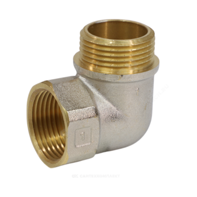 Угольник латунь никель Ду 20 (3/4") ВР/НР 9002 ГОСТ 32585-2013 Aquasfera 9002-02