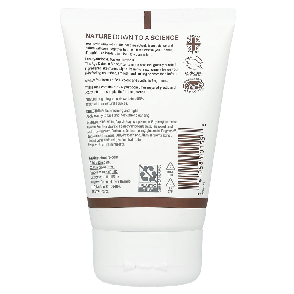 Bulldog Skincare For Men, Противозрастное увлажняющее средство, 100 мл