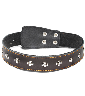 Ошейник на синтепоне кожаный "Орден", 35*630мм, Gamma