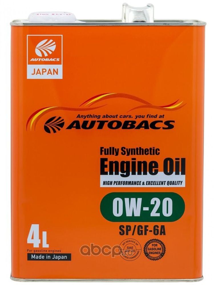 AUTOBACS Engine Oil 0W-20 SP / GF-6A Масло моторное синтетическое