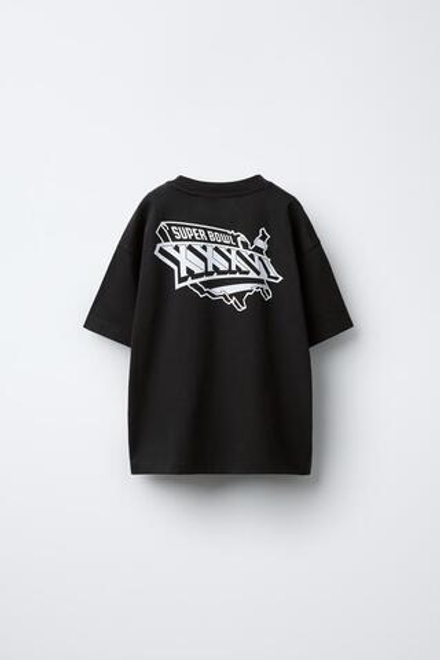 ZARA ФУТБОЛКА С ПРИНТОМ NEW ORLEANS SL © NFL, ЧЕРНЫЙ