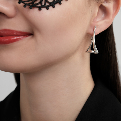 "Бурсария" серьги в серебряном покрытии из коллекции "Простейшие" от Jenavi с английским замком