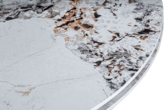 Стол ЛАВА, керамический раздвижной круглый D120-180х76 Top Pandora глянц / шампань