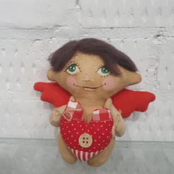 Игрушка (ручная работа) "Амур брюнет", 10 см