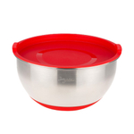 Миска Jolly Kitchen с крышкой, красная, 22 см, нержавеющая сталь 0,5 мм, объем 2,6 л