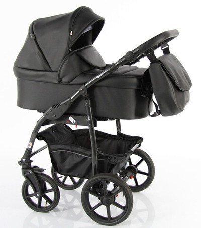 Детская коляска Sevillababy Stilo 2 в 1 St-03 чёрный экокожа