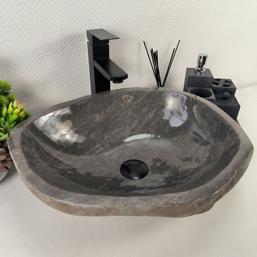 Каменная раковина из речного камня RS-04918 (47*40*15) 0856 из натурального камня