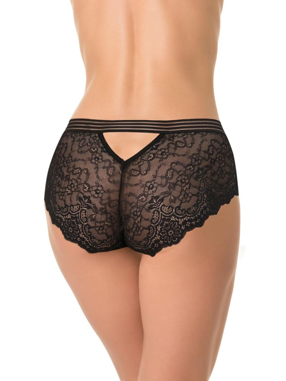 Женские ажурные трусики-слипы (Размер: XL) (Цвет: бежевый)