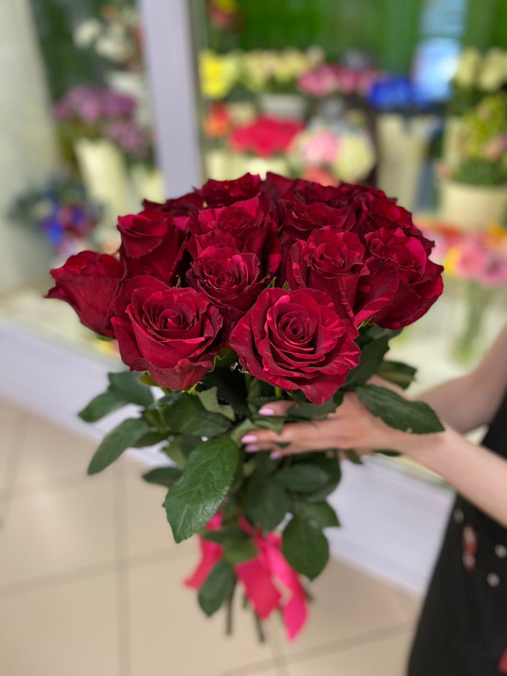 Букет "Розовая страсть" 15 шт.