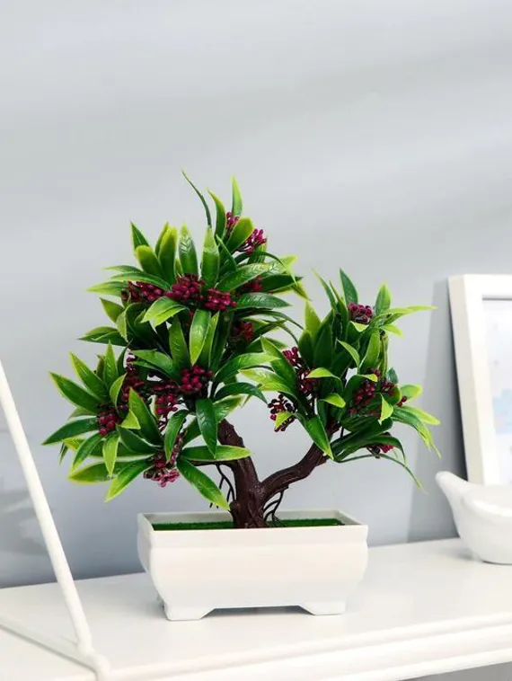 Бонсай в горшке "Деревце яркое" 10х20 см, микс