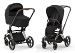 Коляска Cybex Priam IV Rosegold complete Aton S2 Ocean Blue Base One 4 в 1 Sepia Black