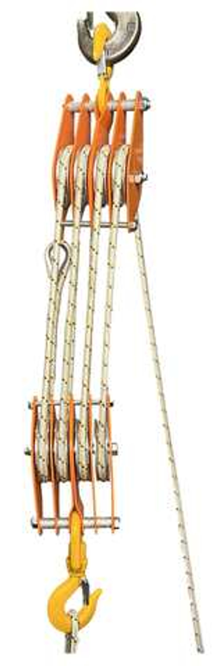 Полиспаст с веревкой ф8мм*110м и коушем 8мм ПМА-4-60-2