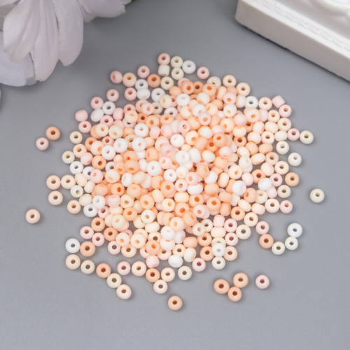 Бисер стекло 8/0 "Маршмеллоу. Матовый. Меланж. Персик" 10 гр   7463277