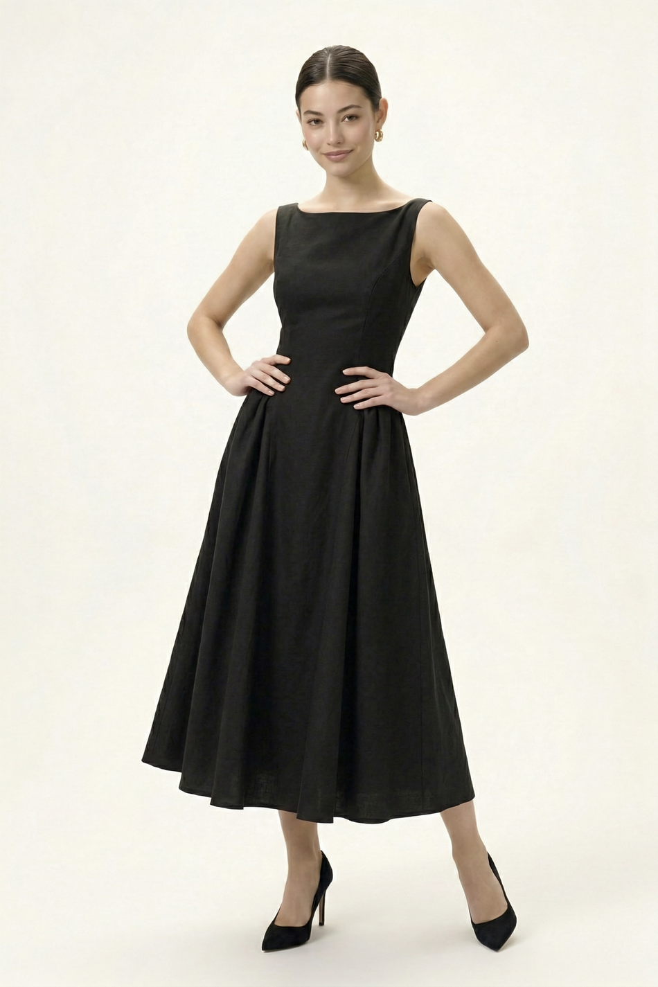 Платье миди с пышной юбкой