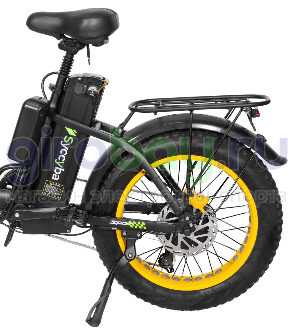 Электровелосипед Syccyba F11 Pro Dual 48V/23Ah (полный привод) - Желтый обод фото №11