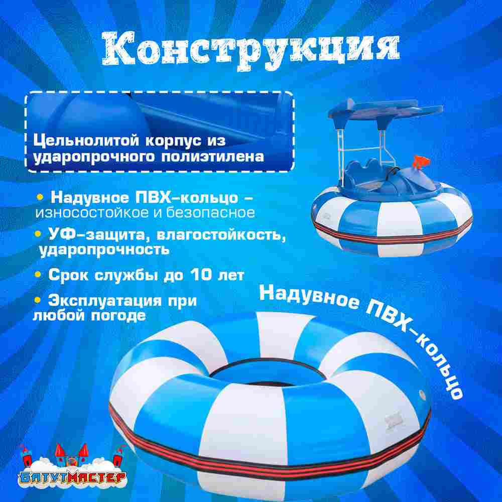 Электрическая бамперная лодка «Морская волна» 2+1, на часовом механизме