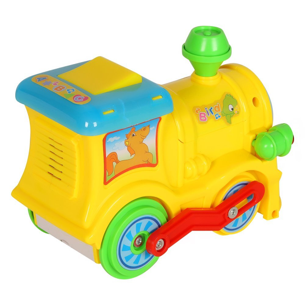 0403827/Игрушка на батарейках "Паровозик" цвет желтый, свет., звук. эфф., в/к 17*13*10см/54