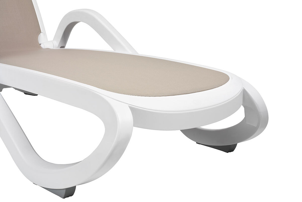 Шезлонг Nardi Alfa с подлокотниками, белый-тортора