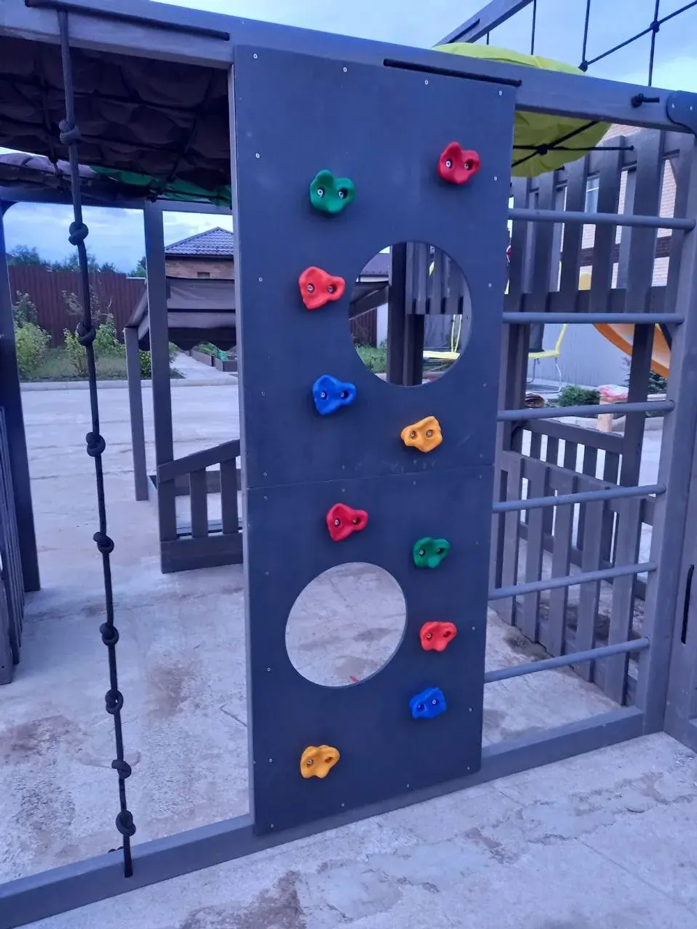 Детская площадка Савушка КУБ-5 (Серый) с подушками