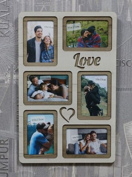 Фоторамка "LOVE" на 6 фото 10х15см