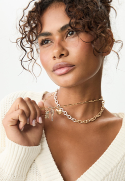 STRADIVARIUS Комплект из 2 ожерелий с подвесками, золотой