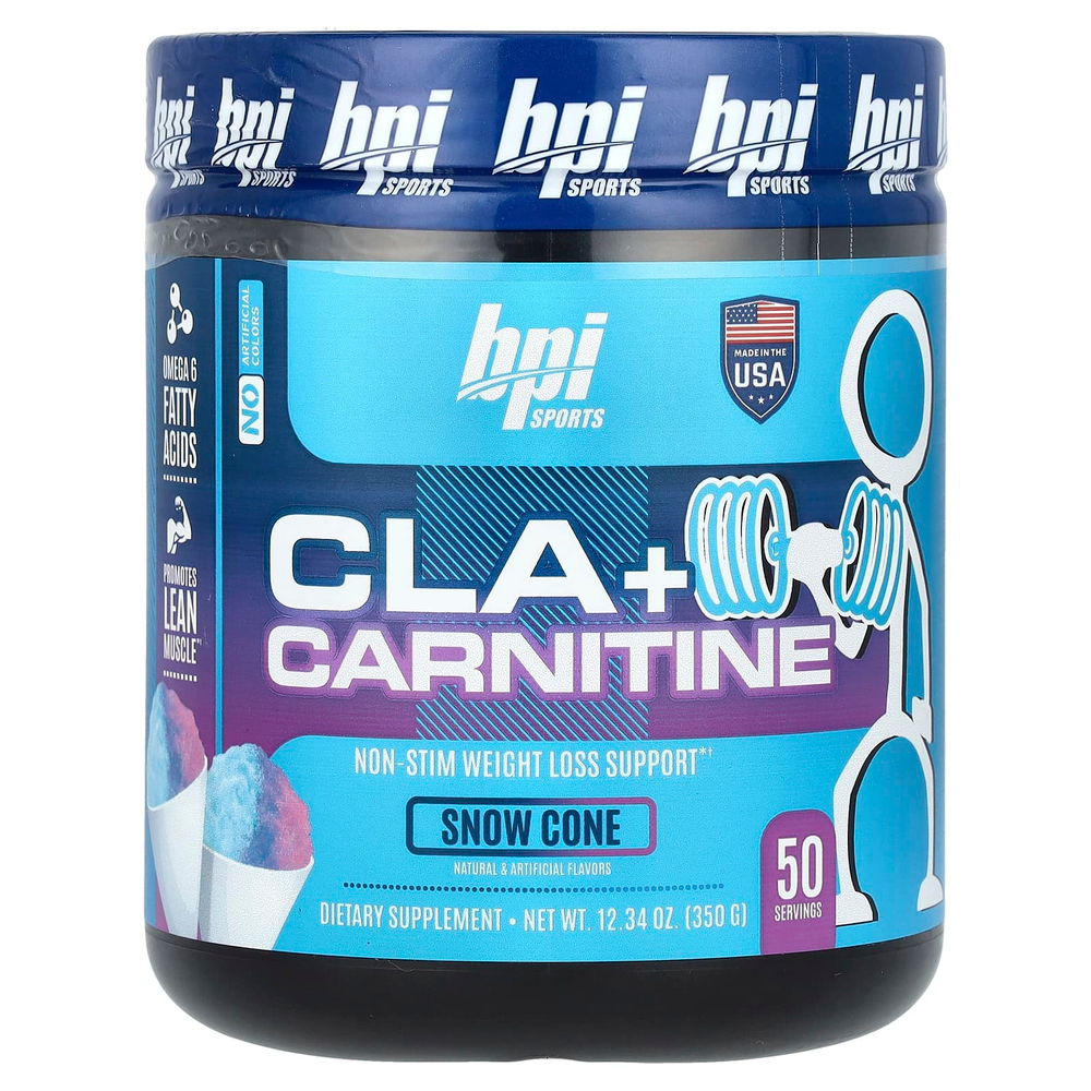 BPI Sports, КЛК + карнитин, снежный конус, 350 г (12,34 унции)