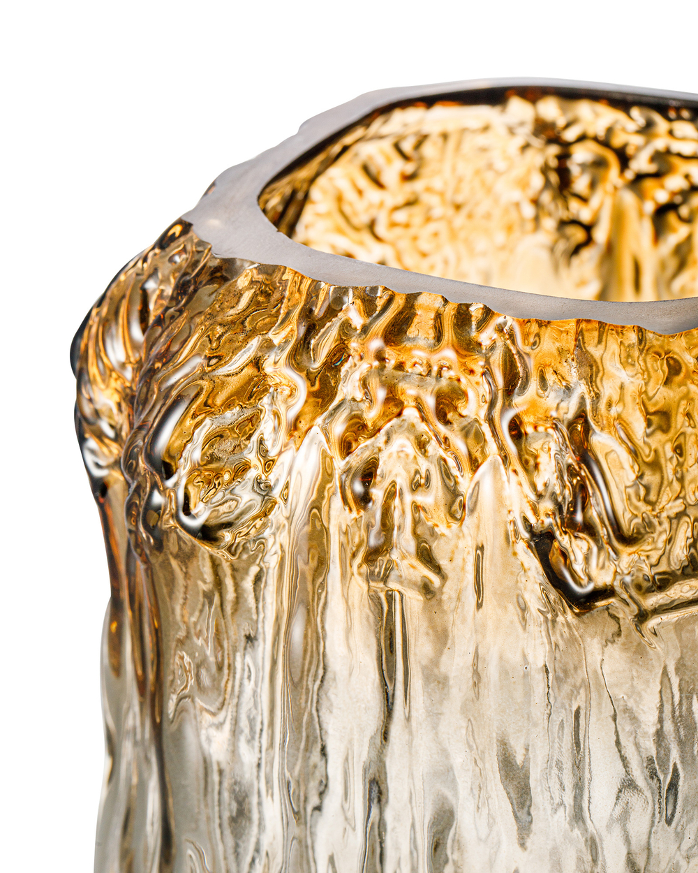 Ваза стеклянная 22см Rasteli Амбра марроне