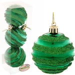 Новогодние шары 6 см (набор 3 шт) «Сказочное сияние», зеленый