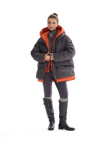 Куртка с контрастной отделкой в графитовом цвете