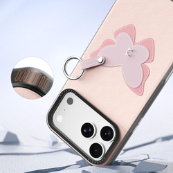 Чехол светло-розового цвета (Butterfly Edition) для смартфона iPhone 17 Pro, серия Luvy Series (со съемным ремешком) от Dux Ducis