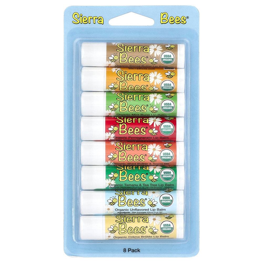 Sierra Bees, набор органических бальзамов для губ, 8 в упаковке, 4,25 г (15 унций) каждый