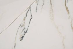 "Меркурий" стол интерьерный раздвижной обеденный из керамики, цвет белый глянцевый