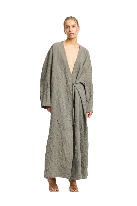 Платье maxi с баской Invitation olive