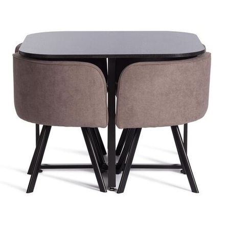 Quadron (Tetchair) Комплект стол+4 стула (мокко/черный)