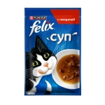 Влажный корм для кошек Суп с говядиной, 48г  Felix