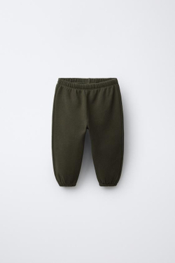 ZARA БРЮКИ-ДЖОГГЕРЫ С ЭТИКЕТКОЙ, ТЕМНО-ЗЕЛЕНЫЙ