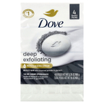 Dove, отшелушивающее мыло для глубокого отшелушивания с угольной пудрой и глицерином, 4 шт. по 106 г (3,75 унции)