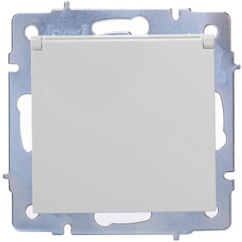 Розетка 1-м СП Vesna с заземл. с крышкой ПБТ механизм бел. LEZARD