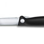 Нож столовый, лезвие 11 см, серрейторная заточка, черный, Victorinox