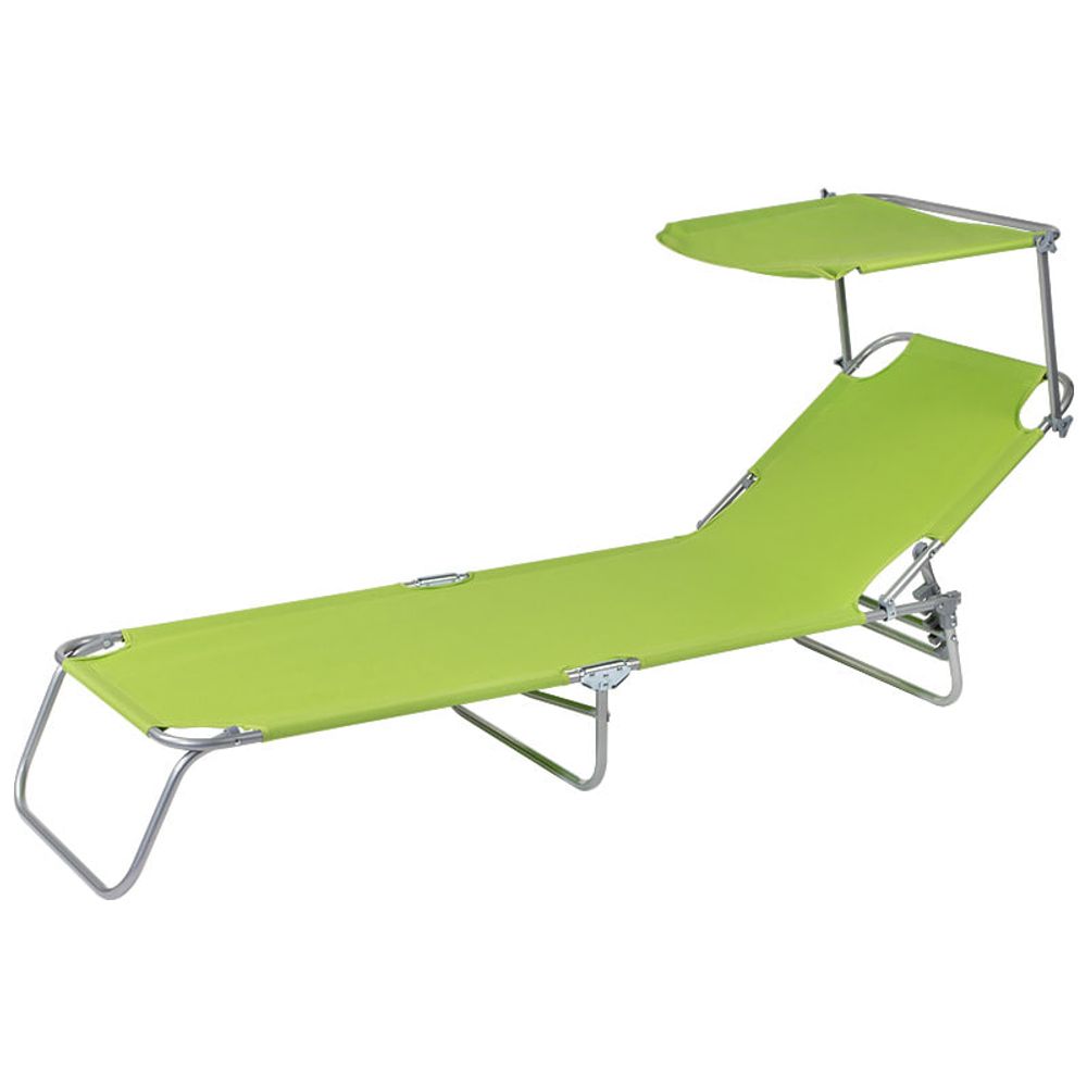 Шезлонг пляжное складное 1850*550*240 мм, PL-02 ЗЕЛЕНЫЙ, нагрузка 100 кг,