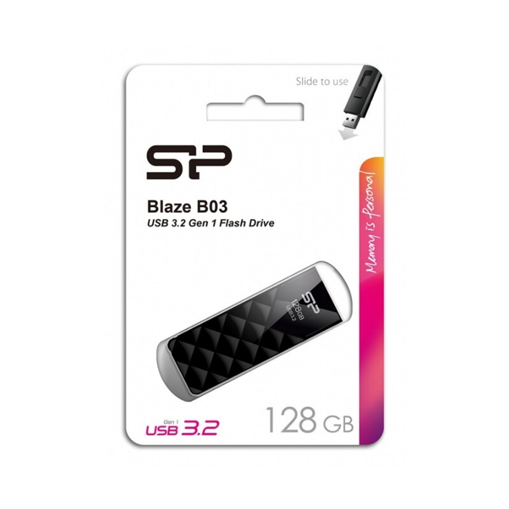 Флеш накопитель 128Gb Silicon Power Blaze B03, USB 3.2, Черный