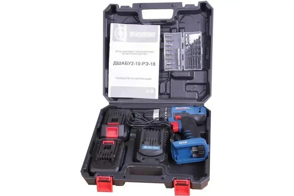 Фиолент Дрель-шуруповерт, 18 В, 40 Нм, 2 АКБ