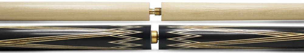 Кий 3-х составной Алмаз, черный граб/белый граб/ясень, 5-запилов