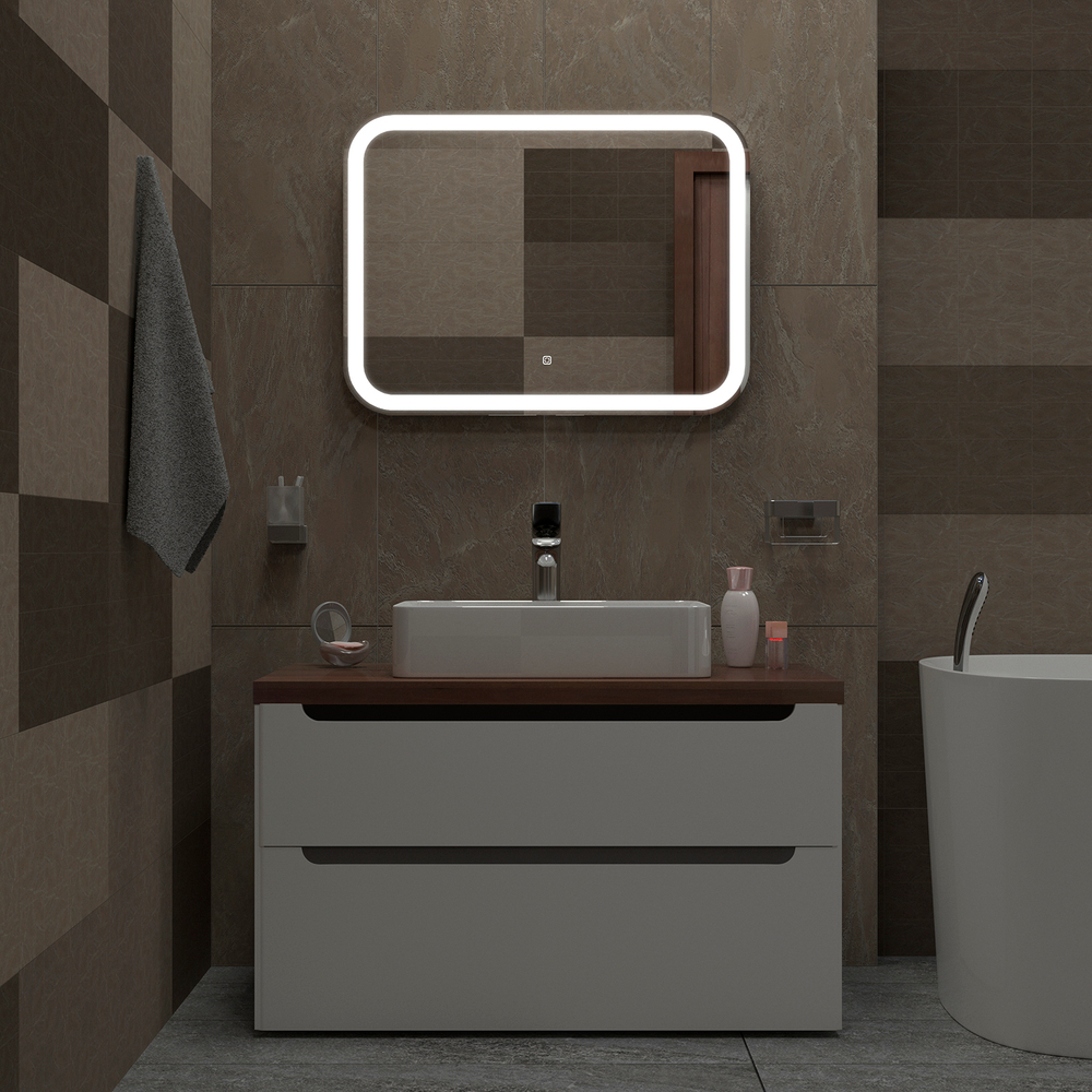 Зеркало MIXLINE "Стив Нео-S" 800*600 (ШВ) сенсорный выкл, светодиодная бегущая подсветка